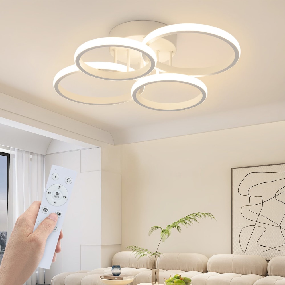 Koblenz - LED-Deckenleuchte aus Metall, Weiß, L 53 cm - Maisons