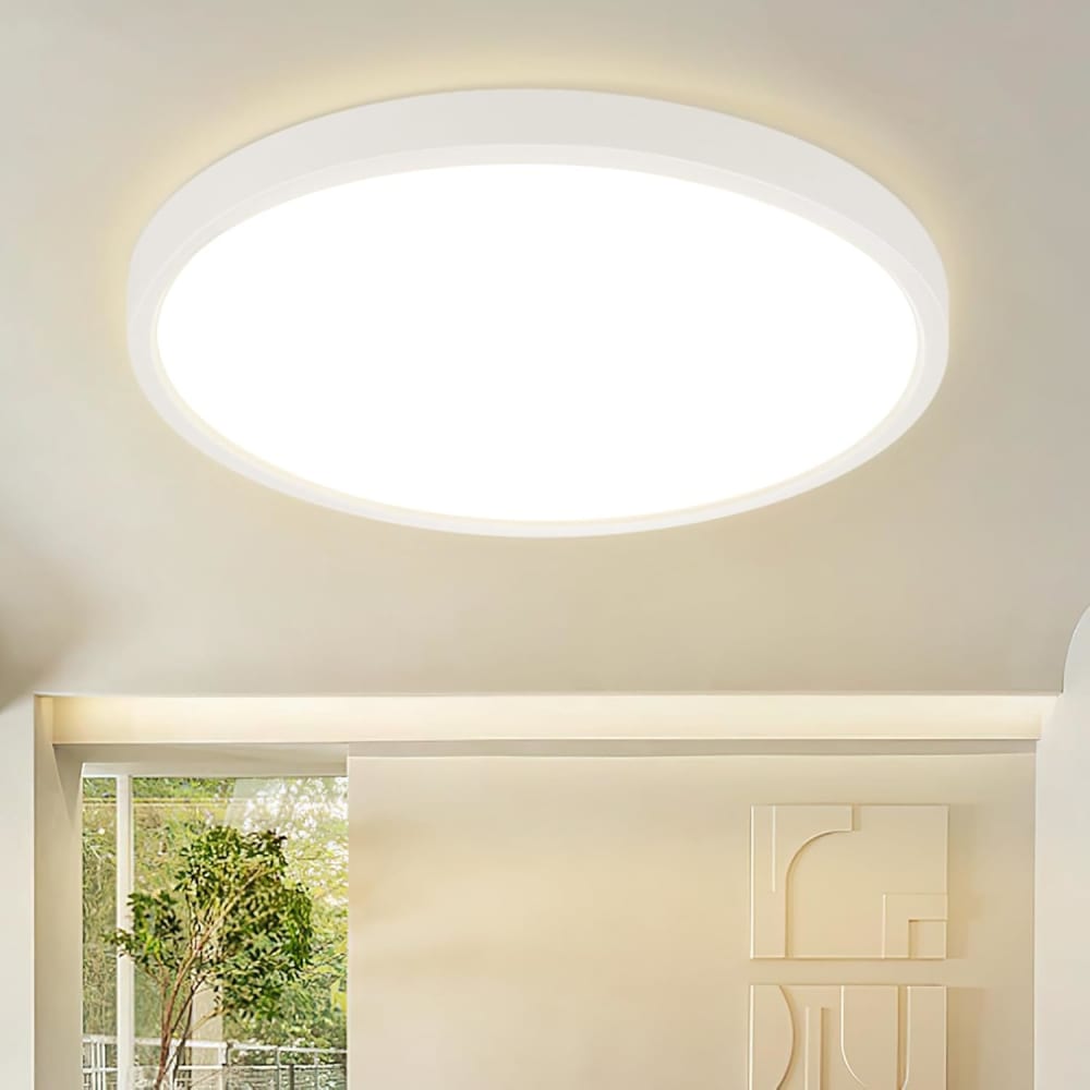 Greenwood - plafonnier led en plastique, coloris blanc, l 30 cm — vue 3