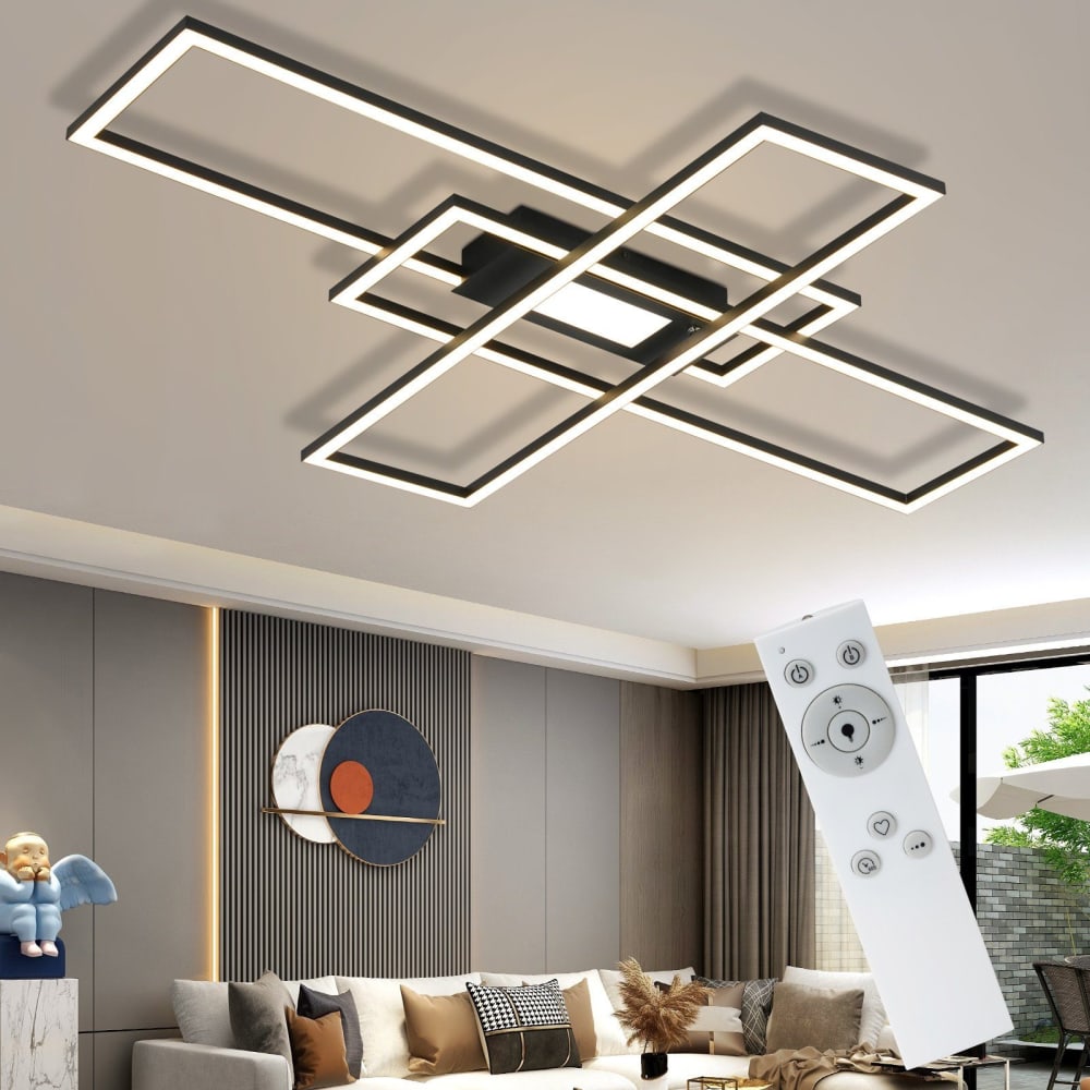 Gunther - plafonnier led en métal, coloris noir, l 99 cm — vue 3
