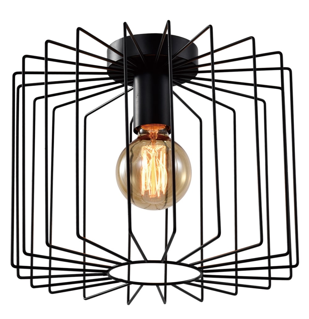 Nettlife Walden - Deckenleuchte aus Metall, Schwarz, L 27 cm style modern Schwarz Metall