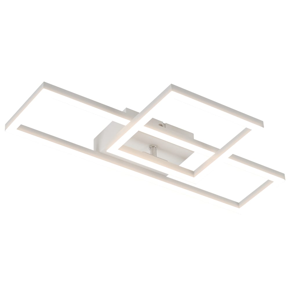 Chase - plafonnier led en métal, coloris blanc, l 42 cm