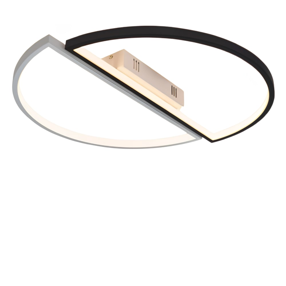 Nettlife Mabry - LED-Deckenleuchte aus Metall, Schwarz, L 48 cm style modern Schwarz Metall