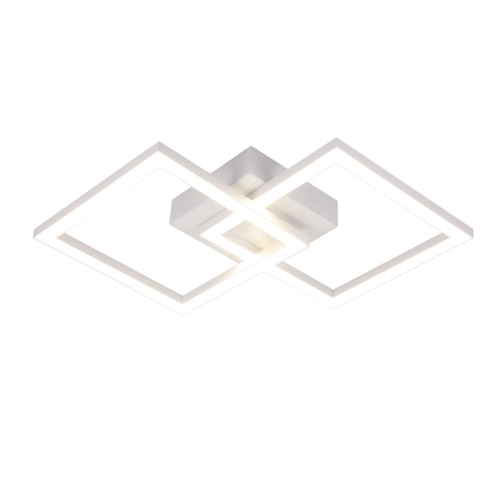 Lamb - plafonnier led en métal, coloris blanc, l 30 cm