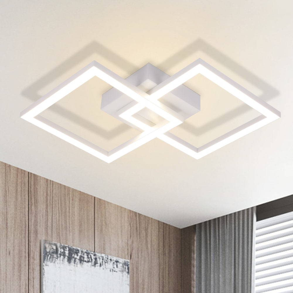 Lamb - plafonnier led en métal, coloris blanc, l 30 cm — vue 3