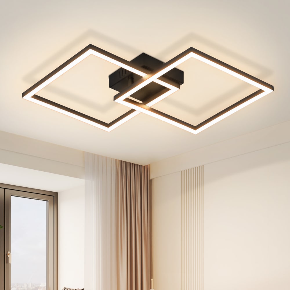 Gill - plafonnier led en plastique, coloris noir, l 40 cm — vue 3