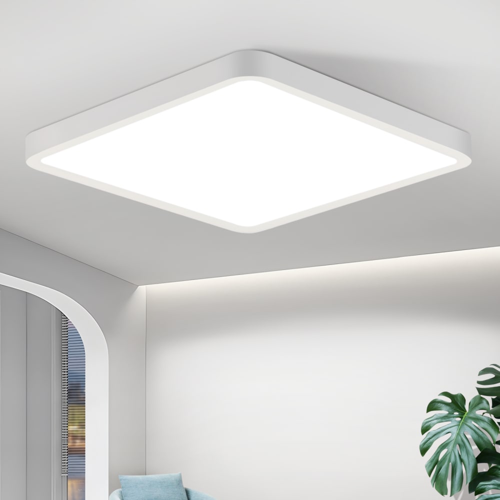 Aachen - plafonnier led en plastique, coloris blanc, l 23 cm — vue 3