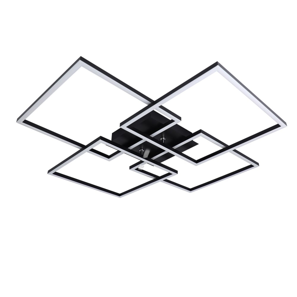 Nettlife Lafleur - LED-Deckenleuchte aus Metall, Schwarz, L 73 cm style modern Schwarz Metall