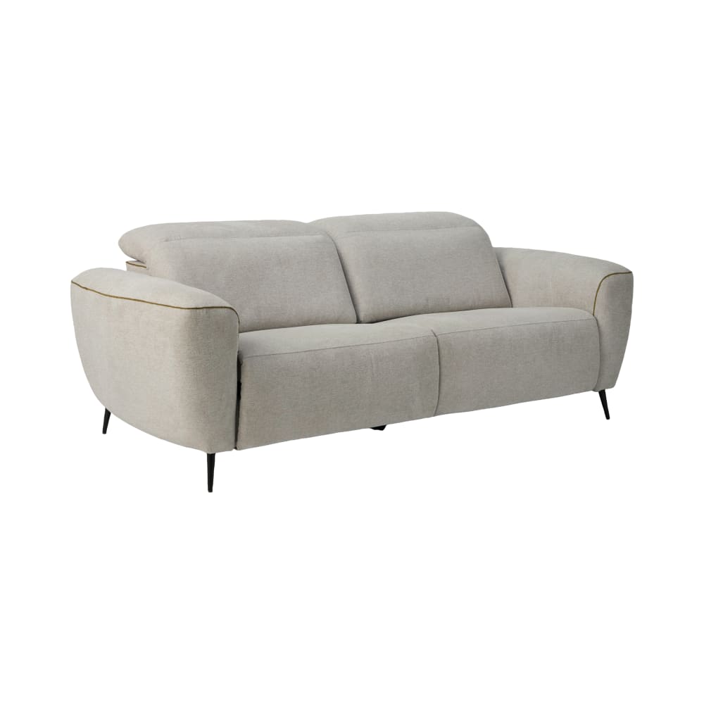 Canapé relax électrique 3 places en tissu gris perle