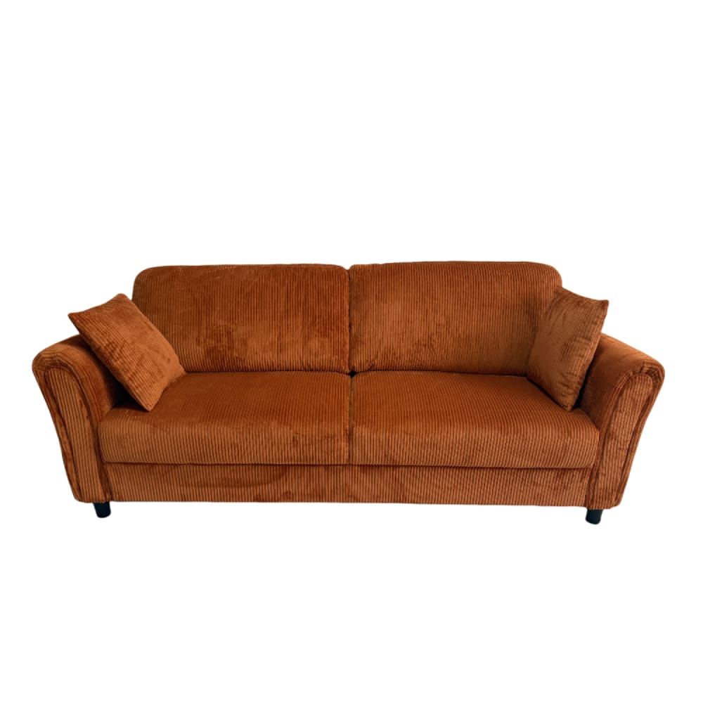 Canapé 4 places en velours côtelé terracotta