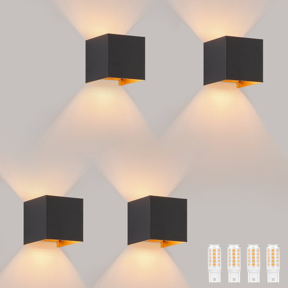 Marren - Wandleuchte aus Metall, Schwarz, L 10 cm - Maisons Du