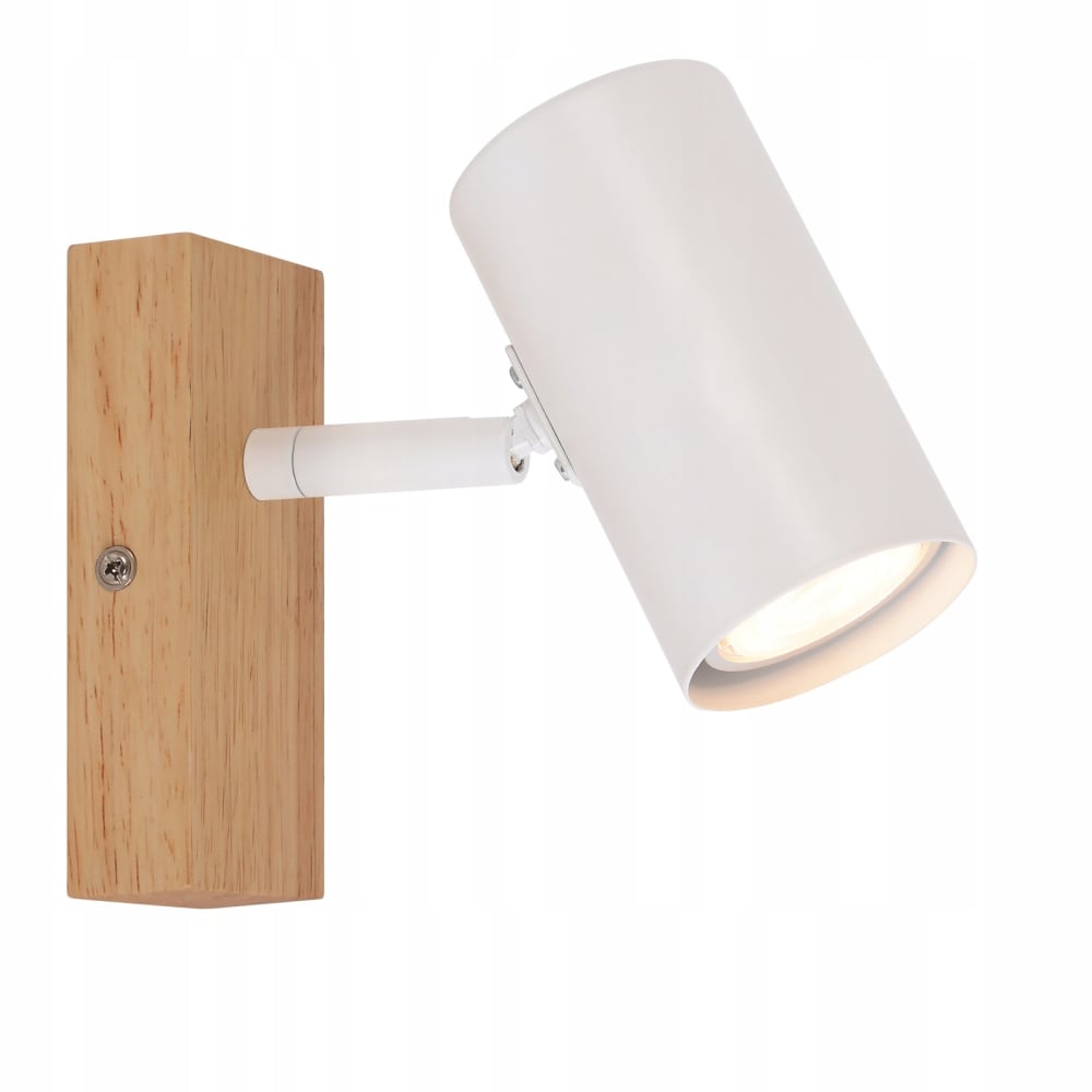 Nettlife Marmon - Wandleuchte aus Holz, Weiß, L 13 cm, GU10 style modern Weiß Holz