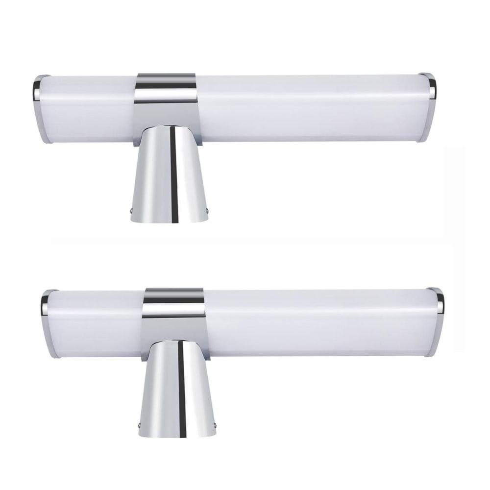 Nettlife Mönchengladbach - Wandleuchte aus Kunststoff, Silber, L 30 cm, 2er-Set style modern Silber Pvc - Polyvinlychlorid