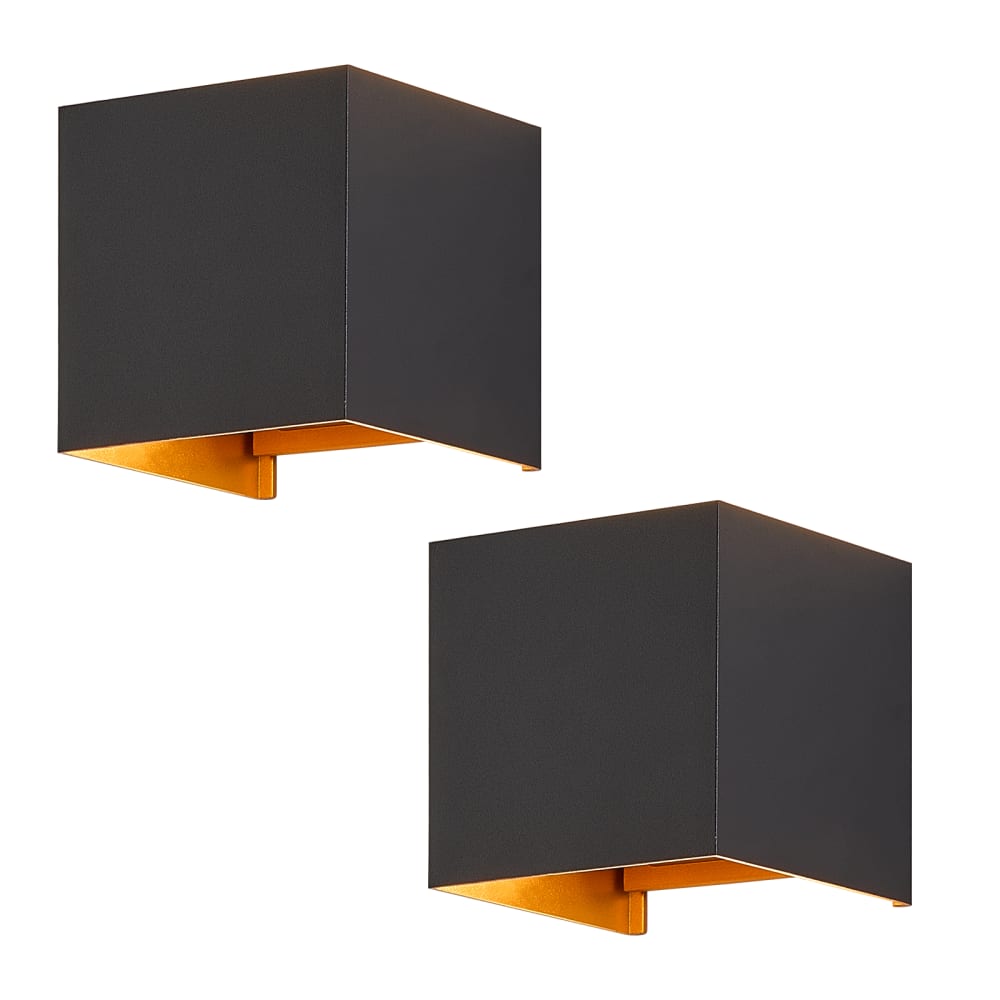 Cruise - applique murale en métal, coloris noir, l 10 cm, lot de 2