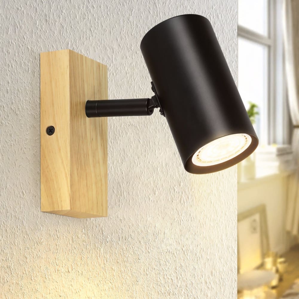 Maroney - applique murale en bois, coloris noir, l 13 cm, gu10 — vue 3