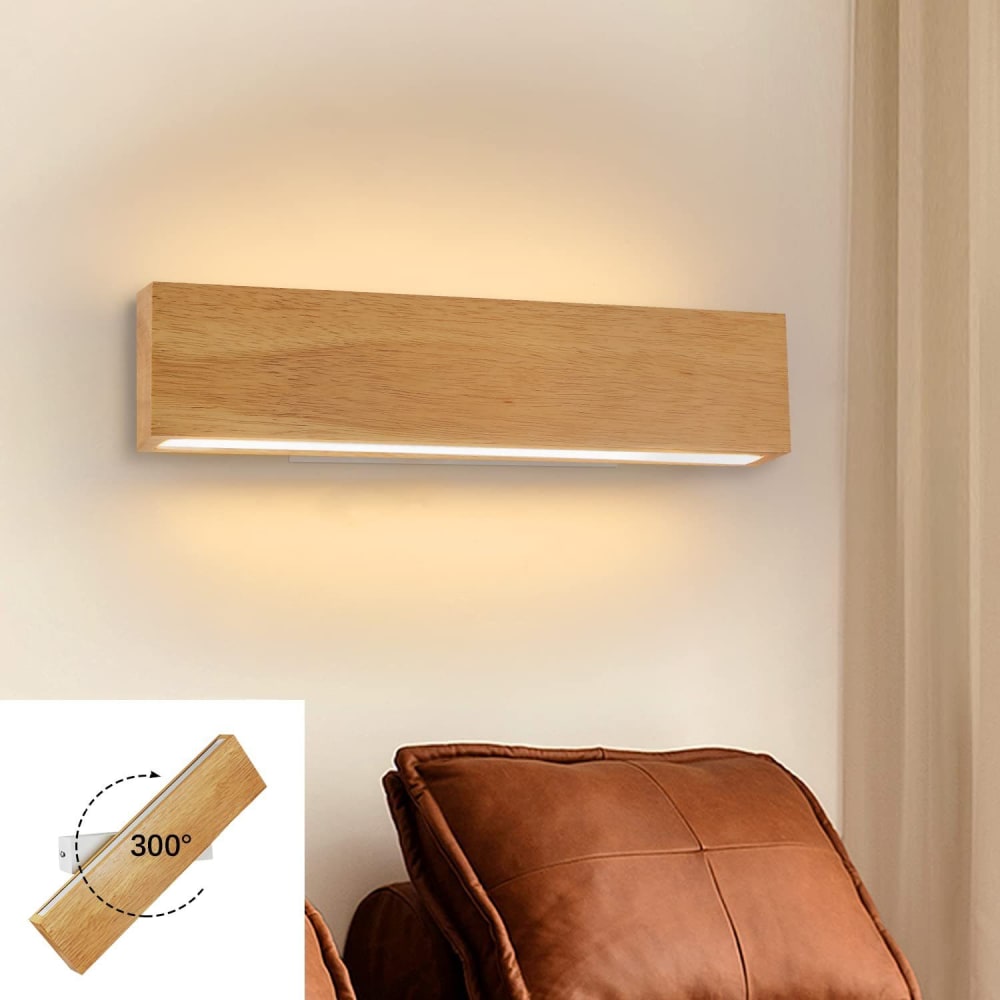 Legrand - applique murale en bois, coloris marron, l 32 cm — vue 3