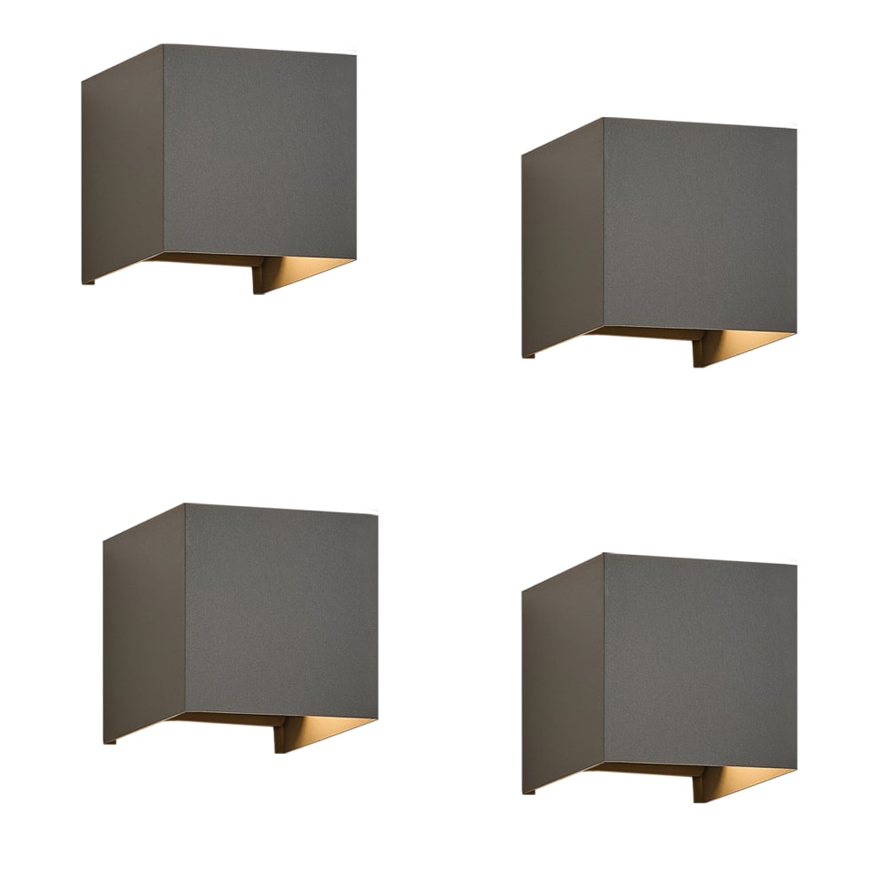 Dennis - applique murale en métal, coloris gris, l 10 cm, g9, lot de 4
