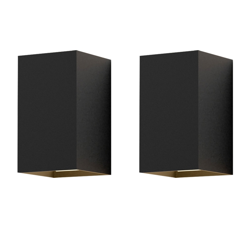 Derex - applique murale en métal, coloris noir, l 10 cm, lot de 2