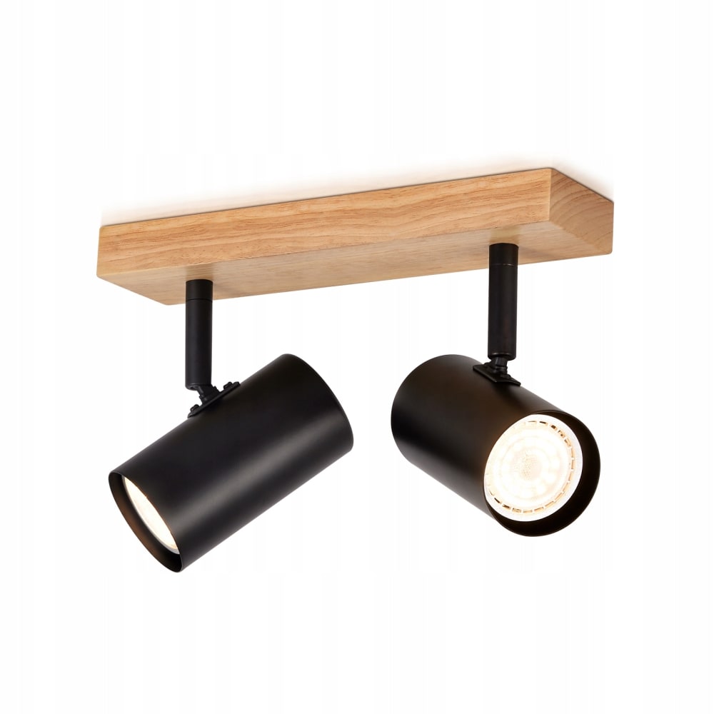 Leather - applique murale en bois, coloris noir, l 25 cm, gu10