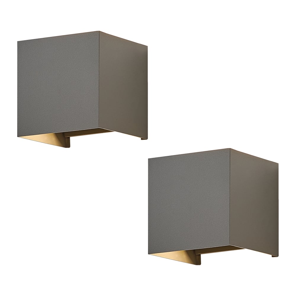 Hernandez - applique murale en métal, coloris gris, l 10 cm, lot de 2