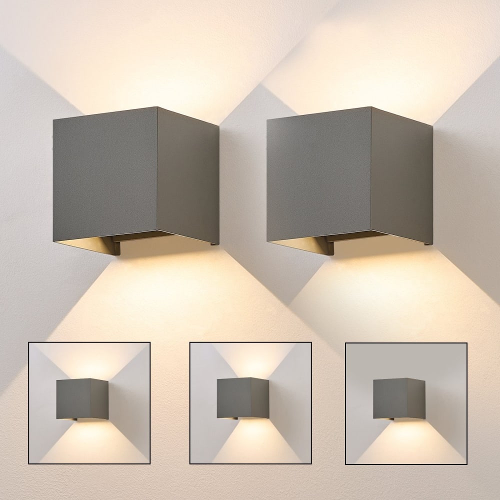 Hernandez - applique murale en métal, coloris gris, l 10 cm, lot de 2 — vue 3