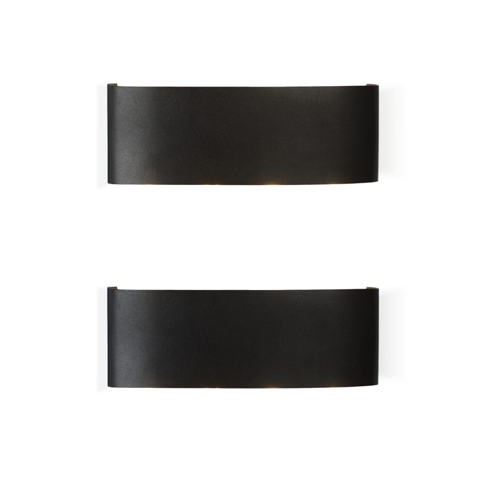 Nettlife Cotton - Wandleuchte aus Metall, Schwarz, L 22 cm, 2er-Set style modern Schwarz Metall