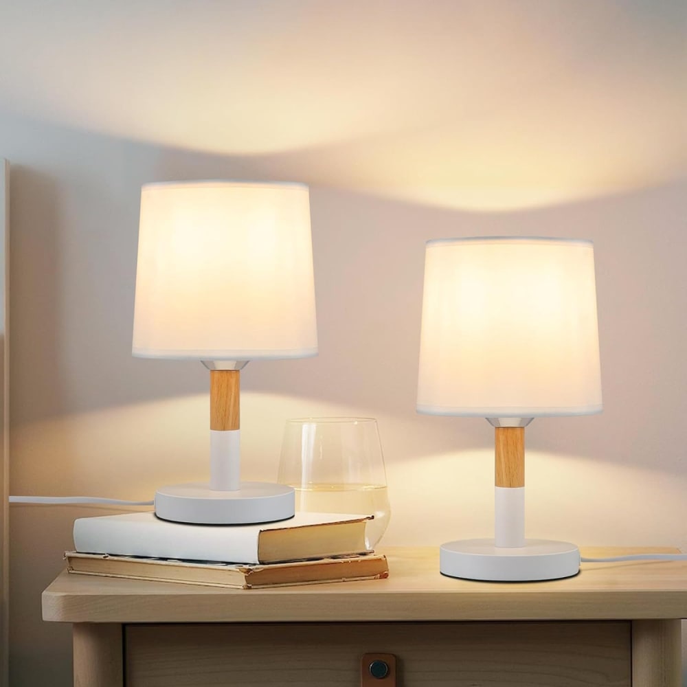Hermann - lampe de table en tissu, blanc, l 17 cm, e27 — vue 3