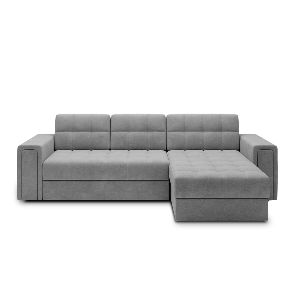 Canapé d'angle convertible réversible 3 places en velours gris