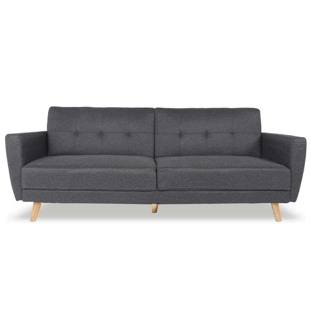 Canapé convertible 3 places en tissu gris foncé