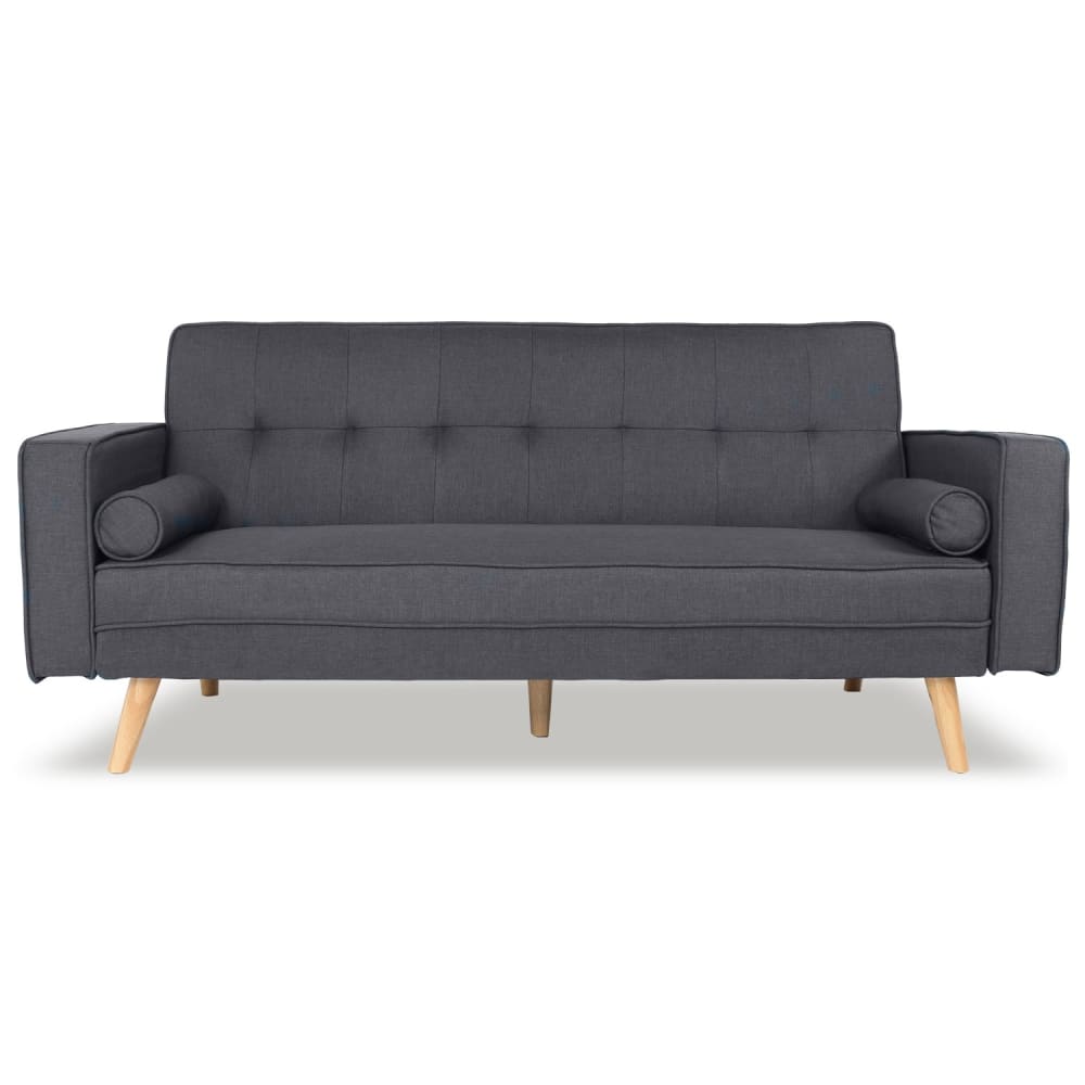 Canapé convertible scandinave 3 places en tissu gris foncé