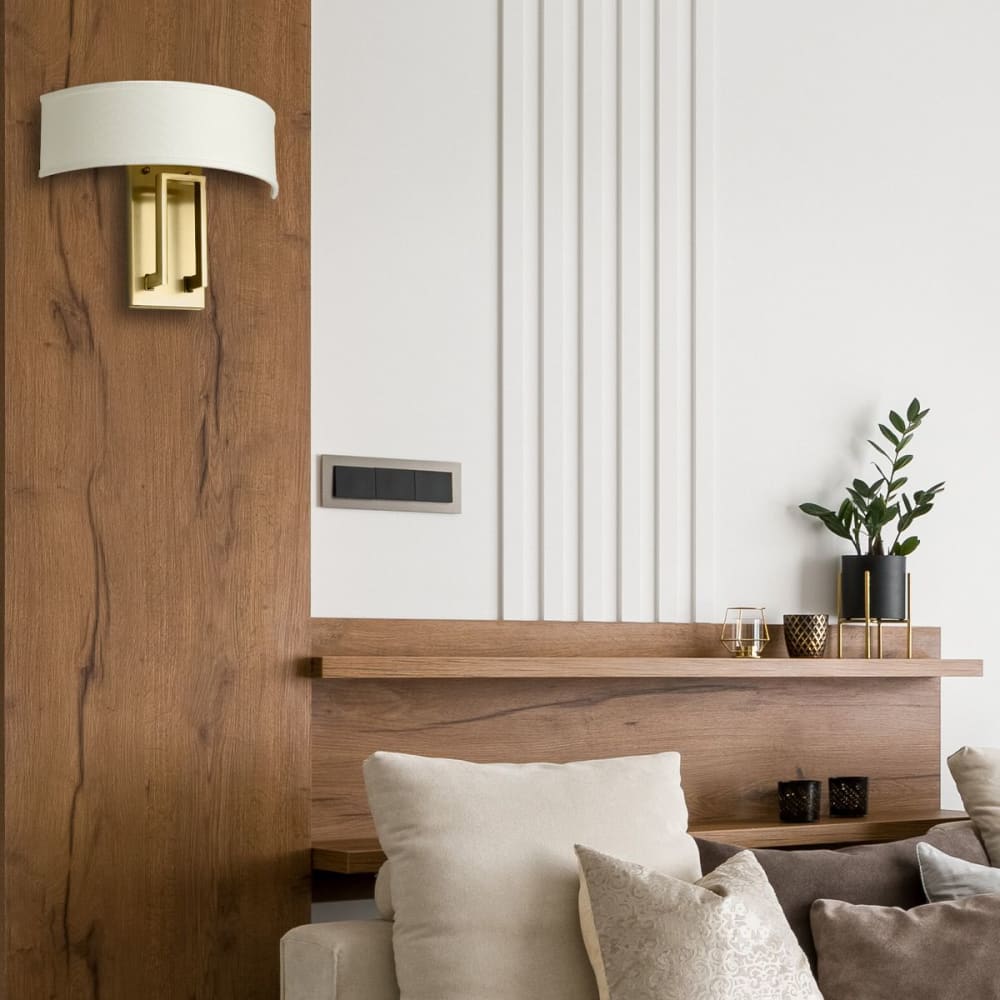 Hampton Applique Murale en Acier & Lin, Laiton brossé — vue 3