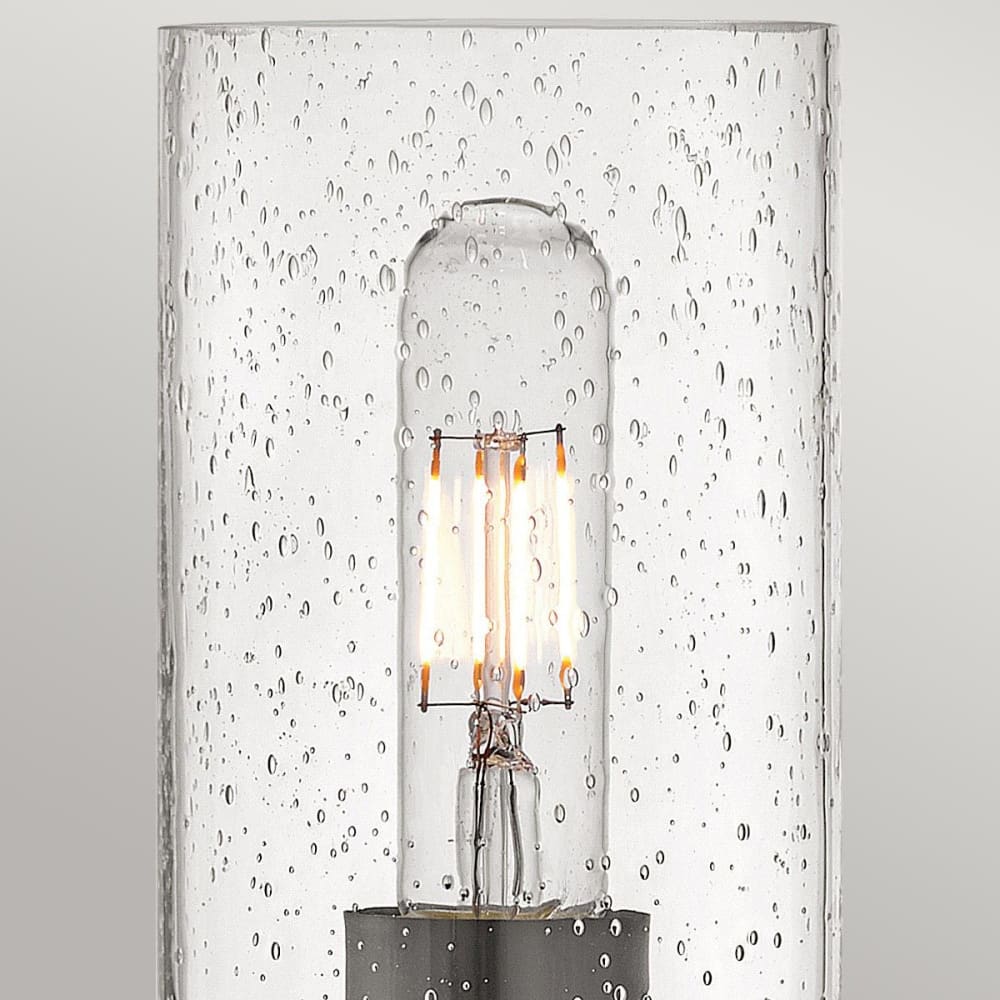 Collier Applique Murale en Acier, Verre Transparent Bullé, Oxyde Noire