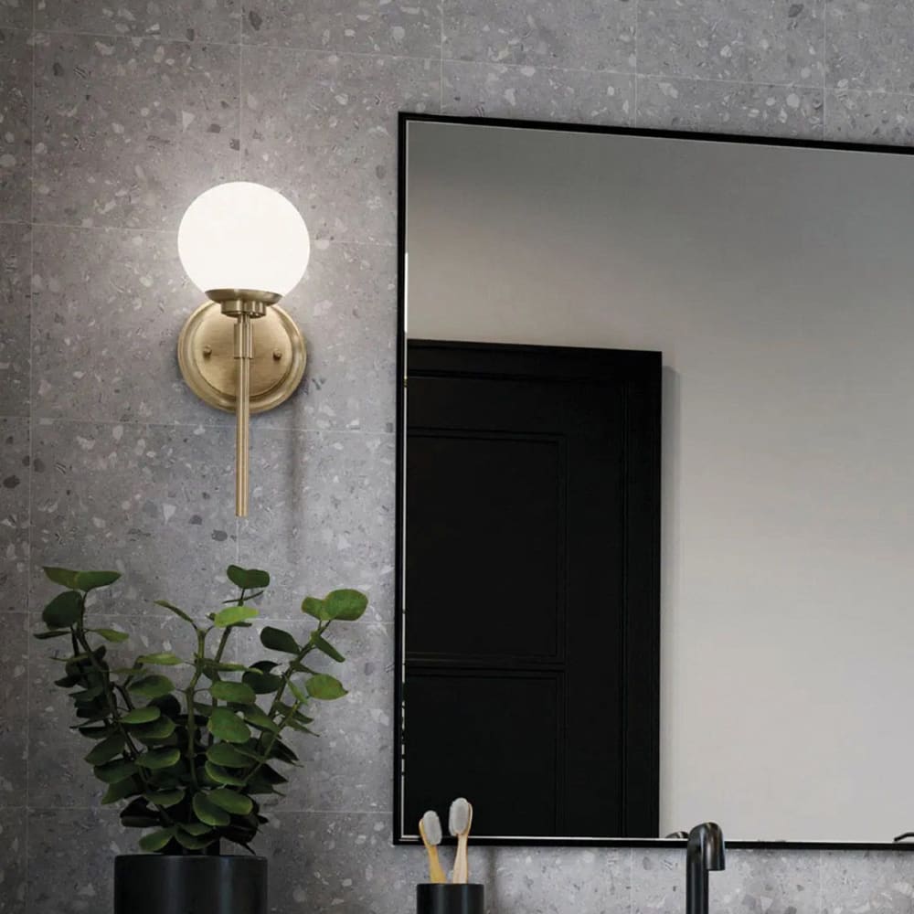 Benno Applique de salle de Bain Verre Opale et Champagne — vue 4