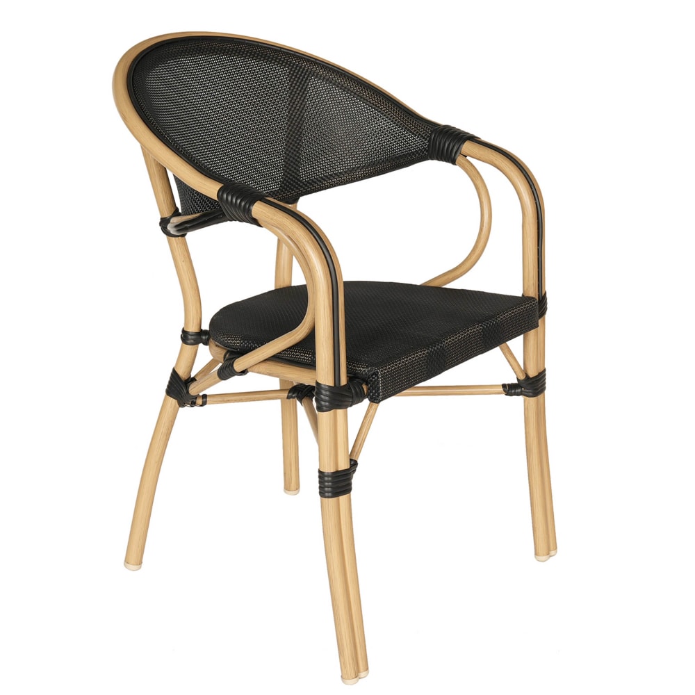 Chaise de terrasse empilable bistrot parisien noire