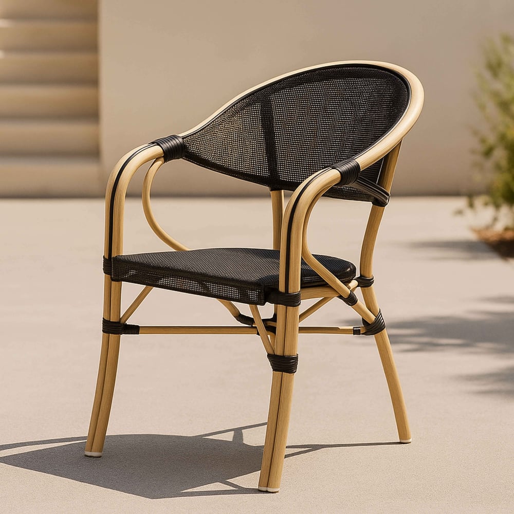 Chaise de terrasse empilable bistrot parisien noire