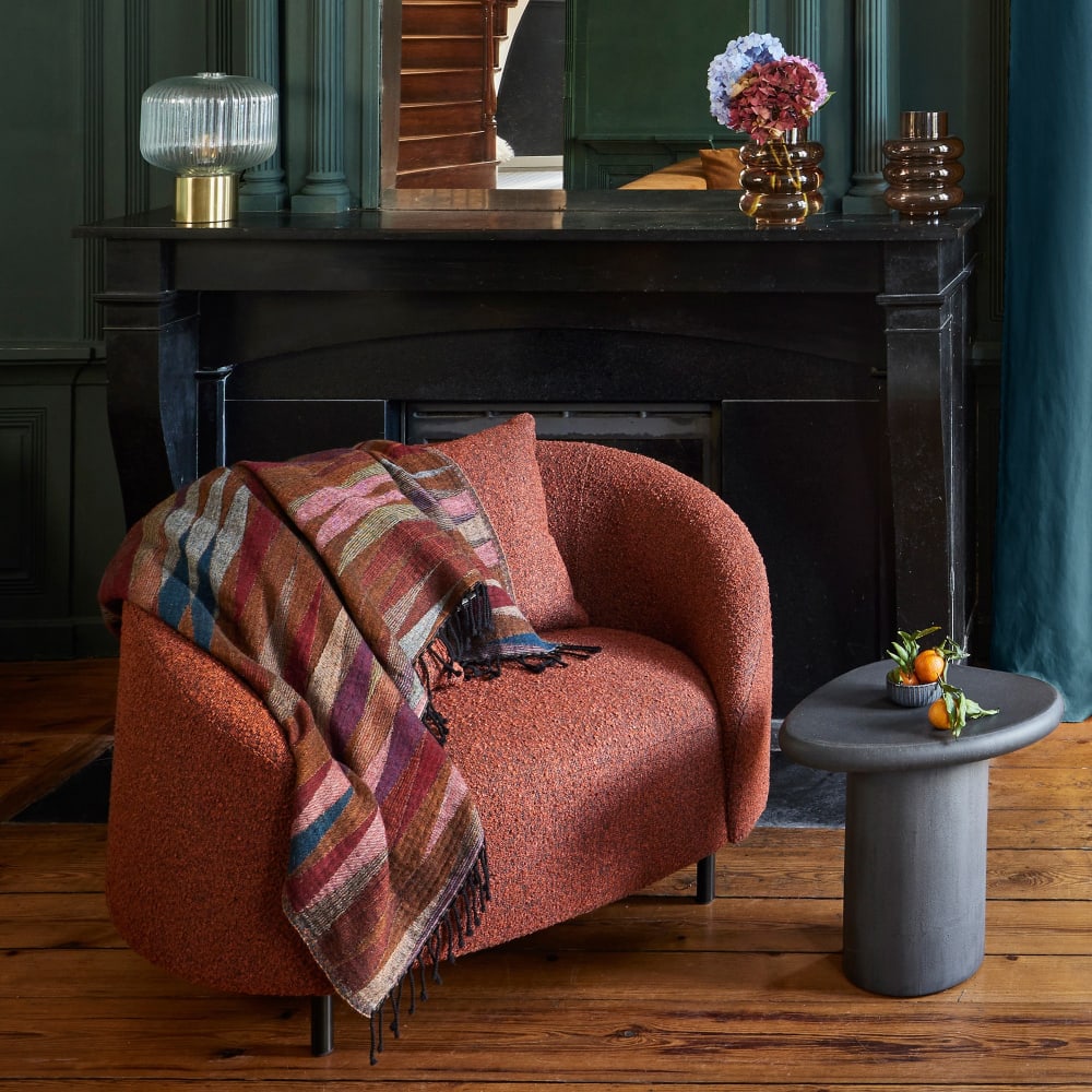 Plaid en laine multicolore