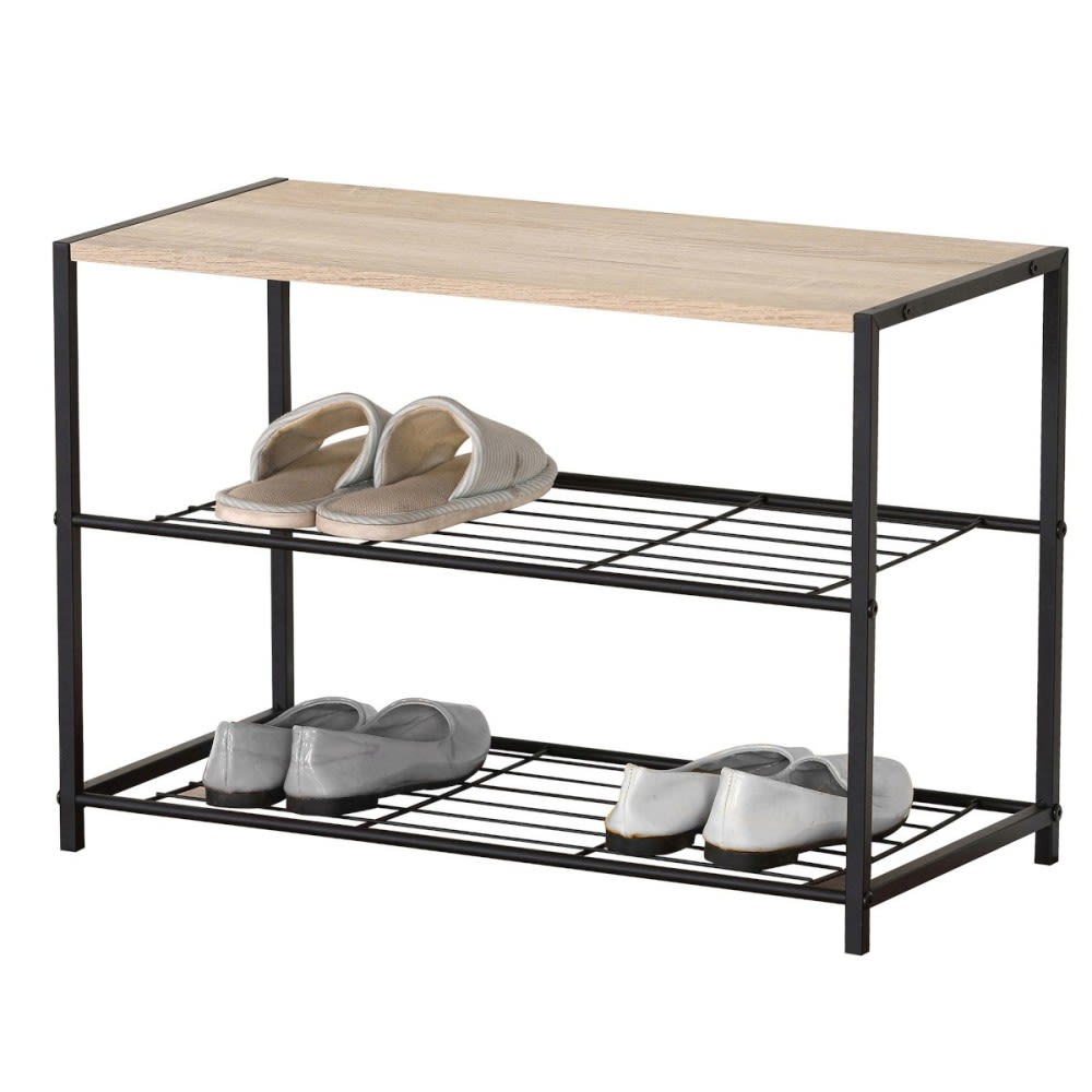 Etagère range chaussures 2 niveaux 63x30xh43cm