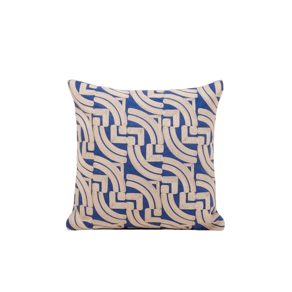 Housse de coussin en coton bleu 40x40 cm