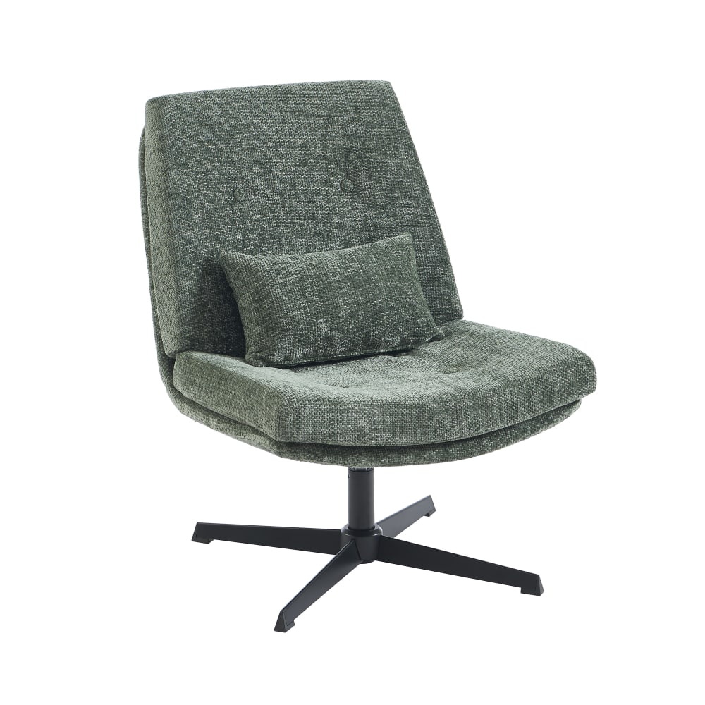 Fauteuil rotatif tissu vert Fauteuil rotatif tissu vert
