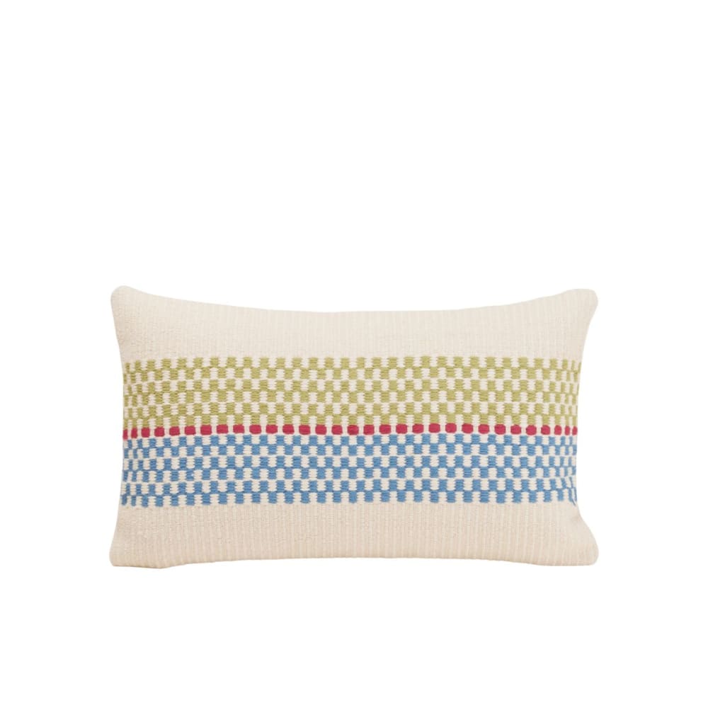 Housse de coussin en coton vert 28x47 cm