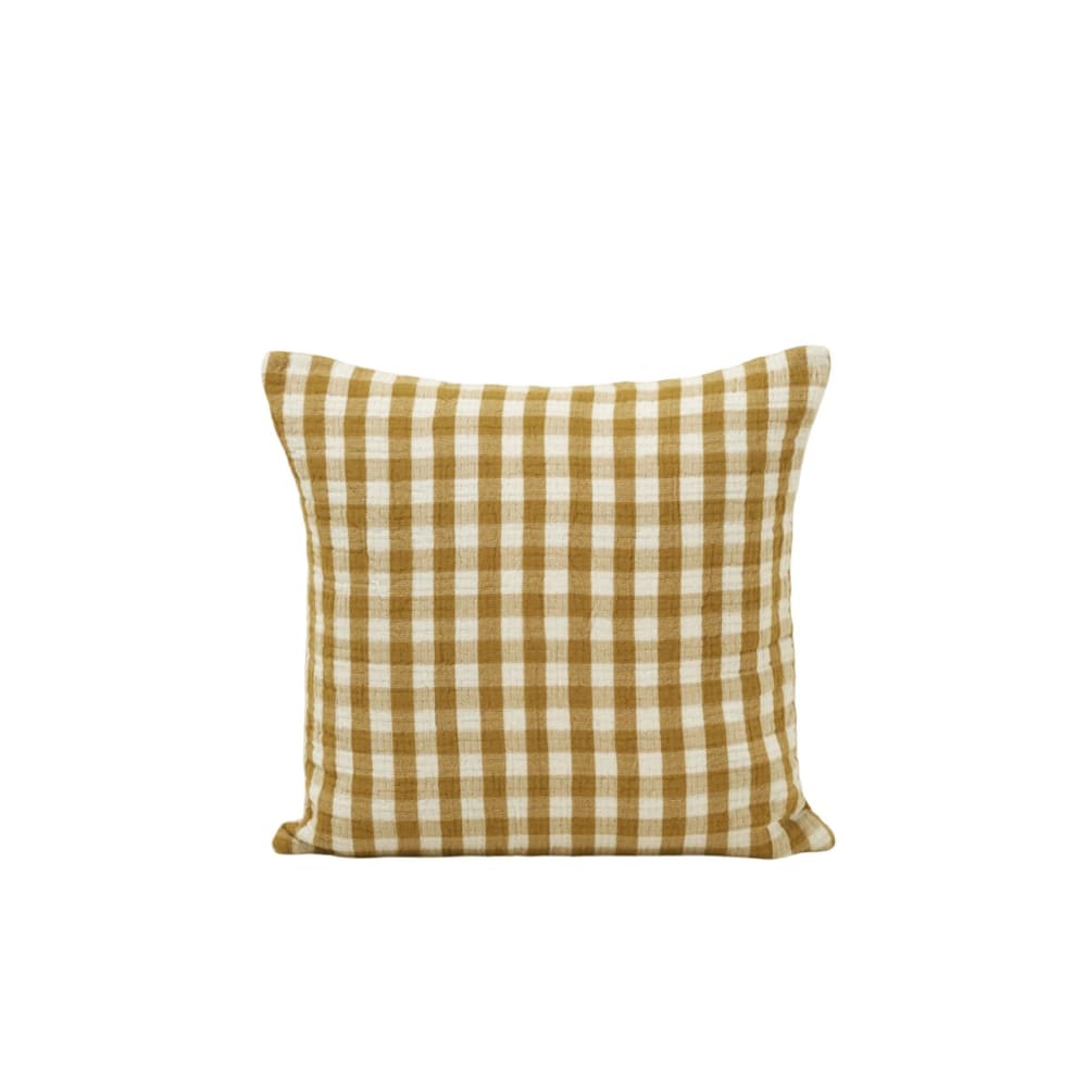 Housse de coussin en coton jaune 40x40 cm