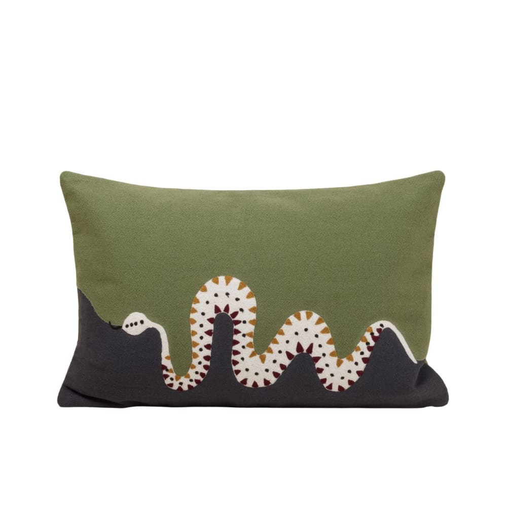 Housse de coussin en coton vert 40x60 cm