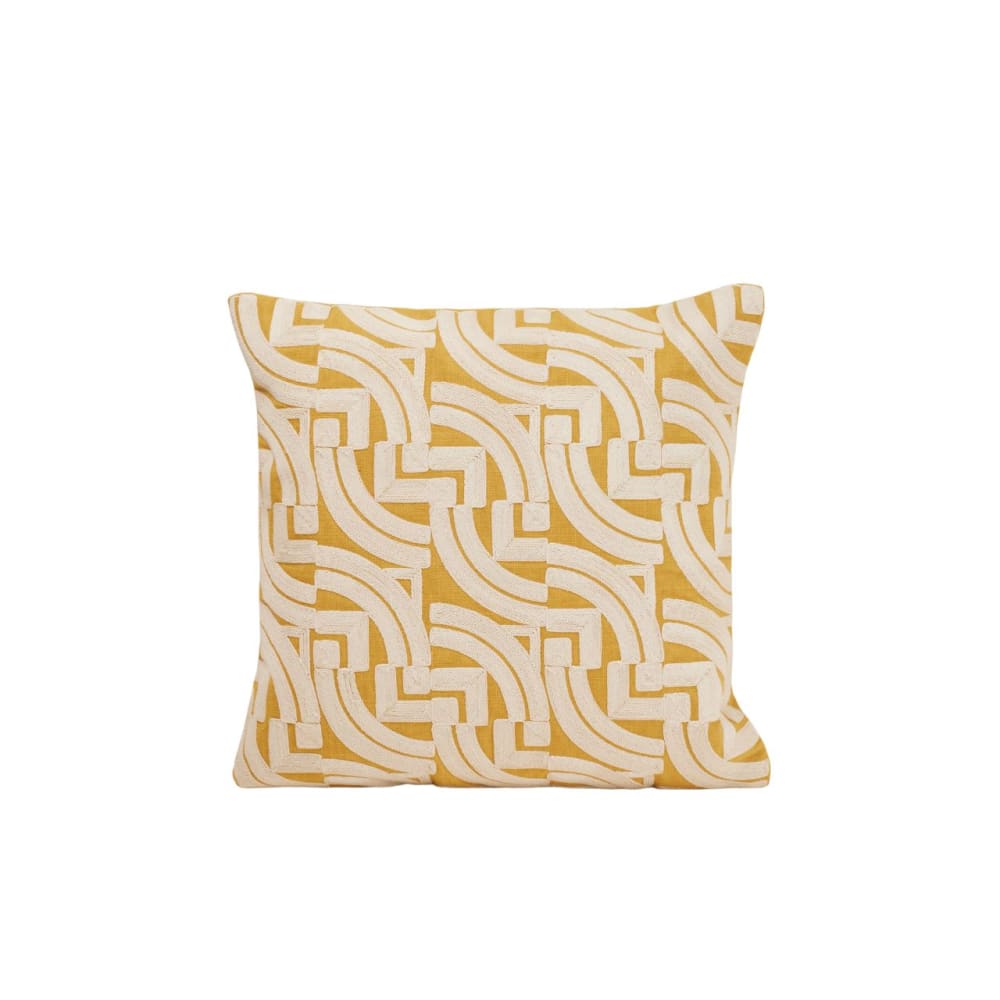 Housse de coussin en coton jaune 40x40 cm