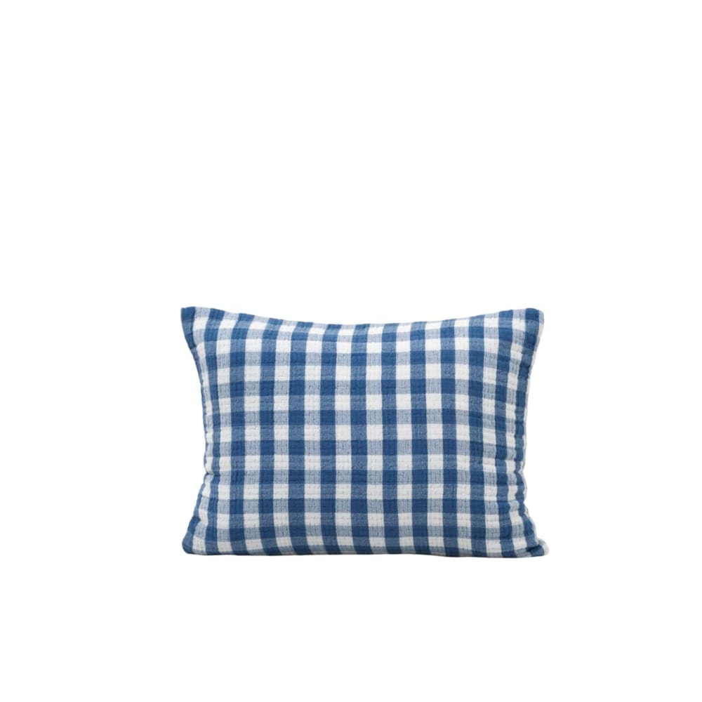 Housse de coussin en coton bleu 30x40 cm