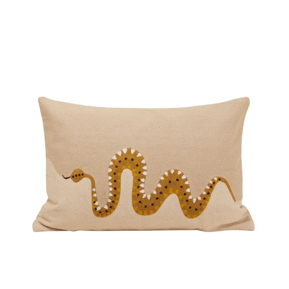 Housse de coussin en coton beige 40x60 cm