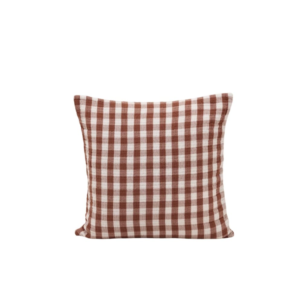 Housse de coussin en coton marron 40x40 cm