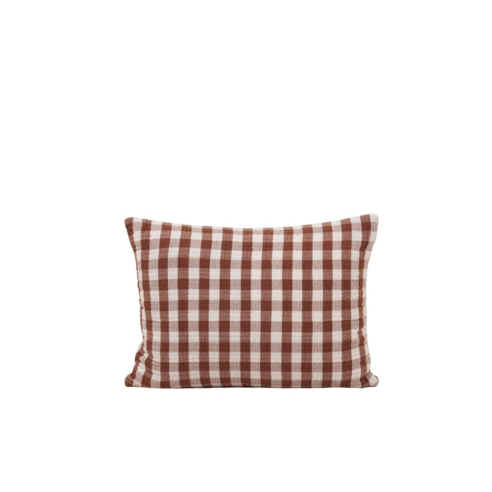 Housse de coussin en coton marron 30x40 cm