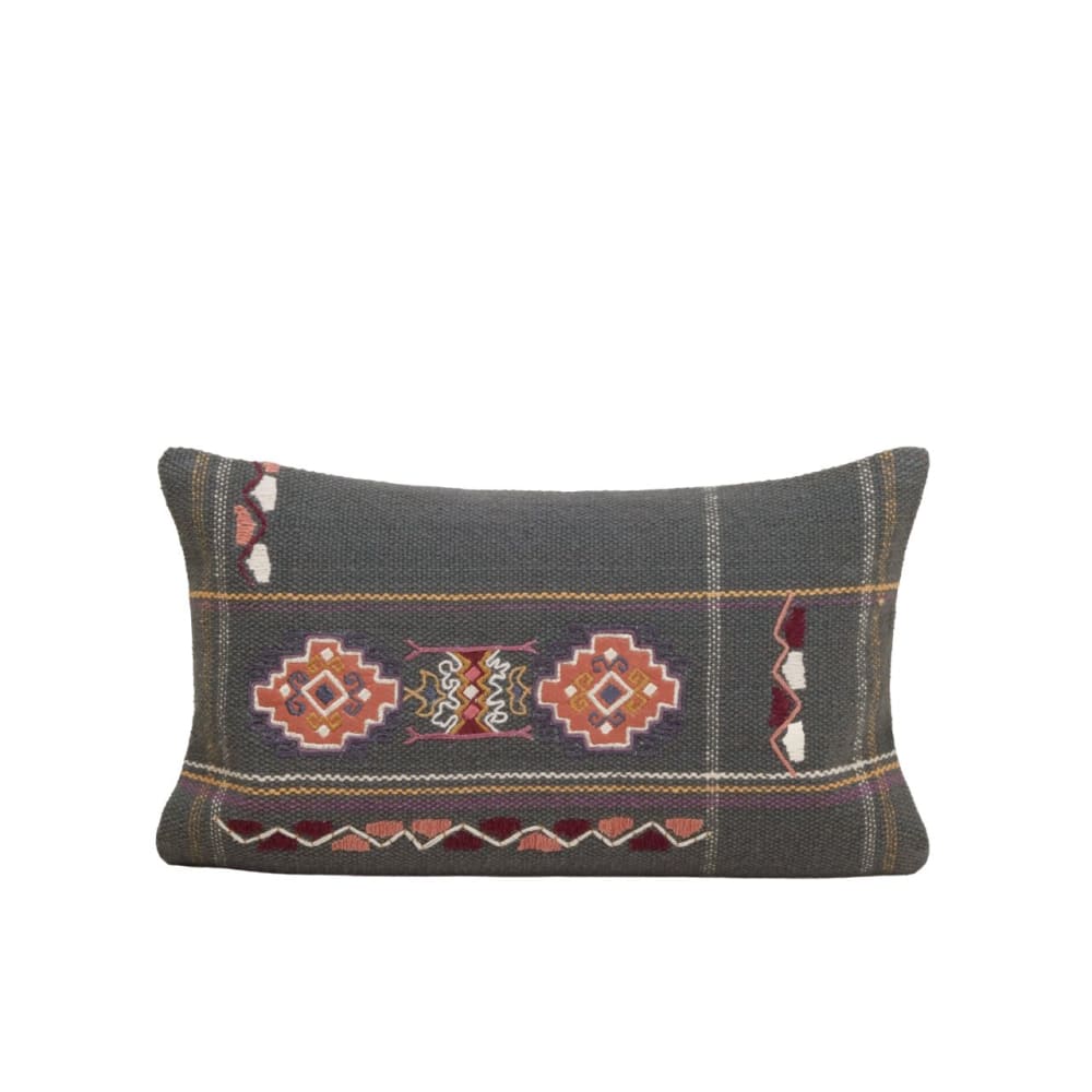 Housse de coussin en coton vert 28x47 cm