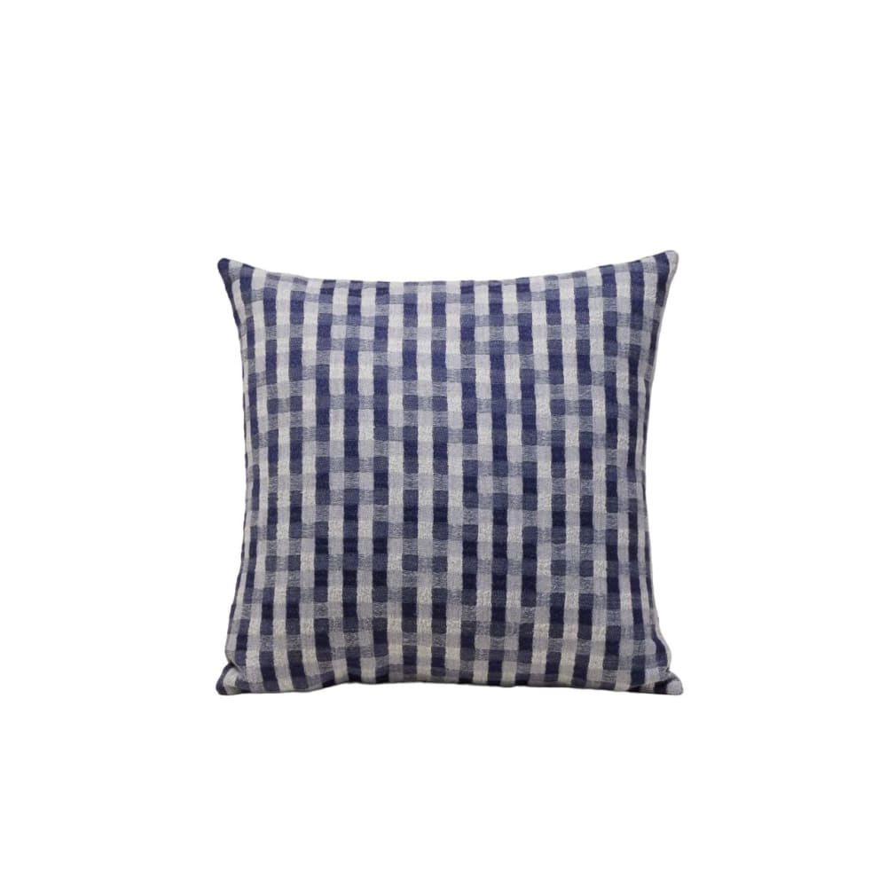 Housse de coussin jacquard bicolore à carreaux bleu 40x40 cm