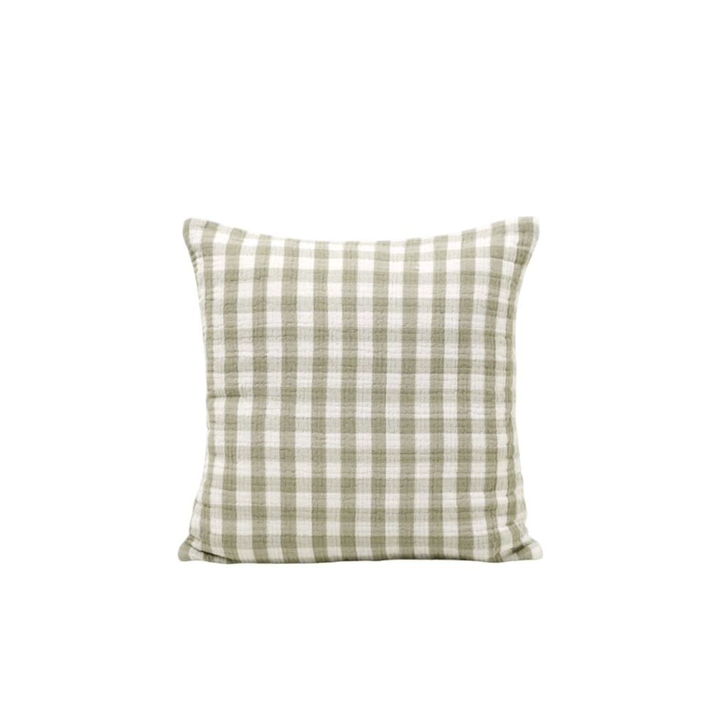 Housse de coussin en coton vert 40x40 cm