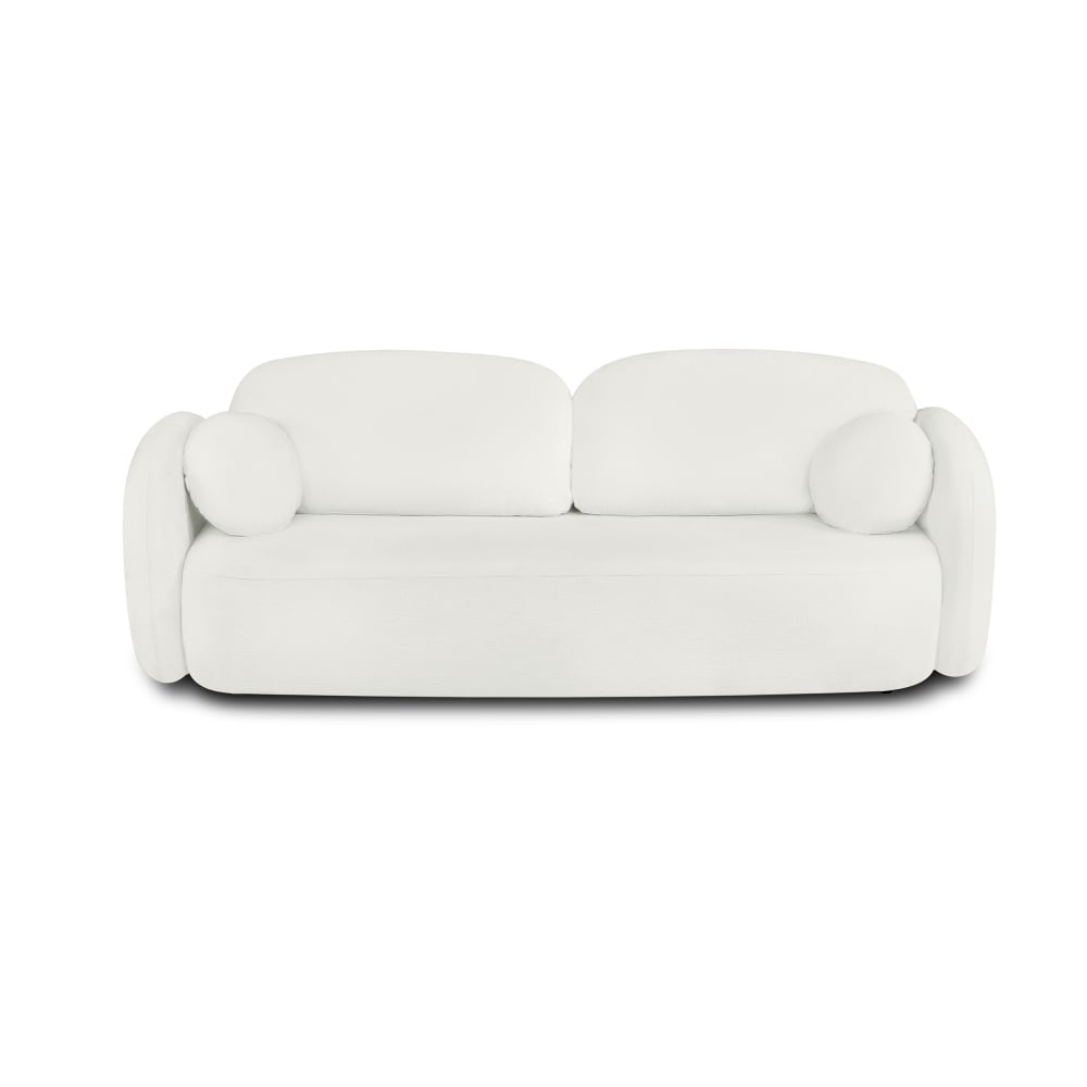 Canapé droit convertible en tissu 3 places ecru